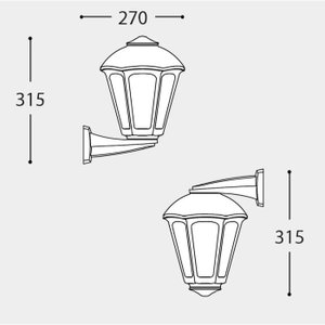 E27 Outdoor Wall Light, Resin Plastic, Foamly, 31x27 cm, E27 Bulb Base - Black product image 2