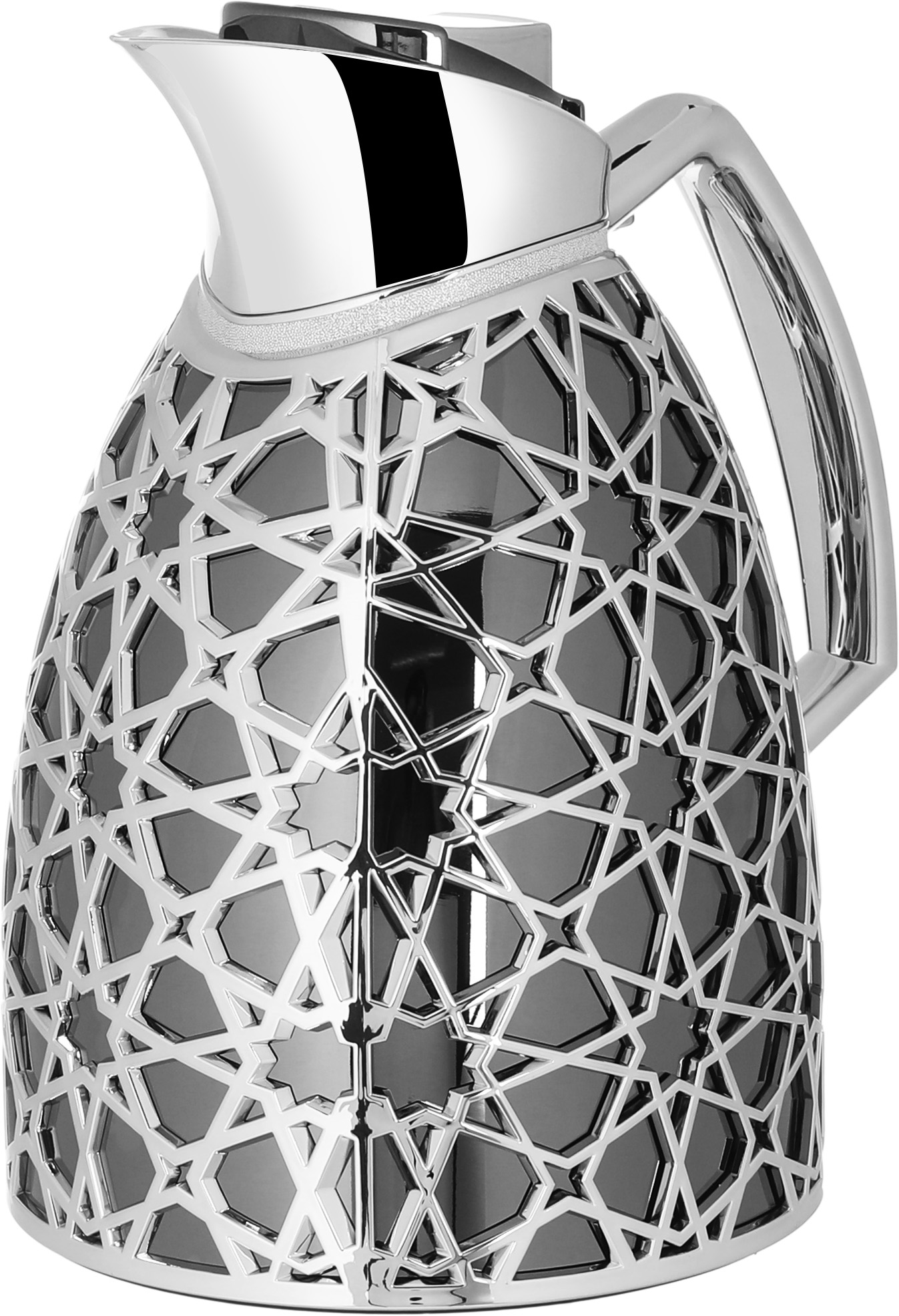 Al Saif Gallery Andalusia thermos set, 0.75/1 liter, Islamic inscription, glass inner shell, plastic outer shell - black and silver product image 4