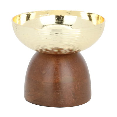 Steel date with Saif Gallery wood base - golden brown product image 1