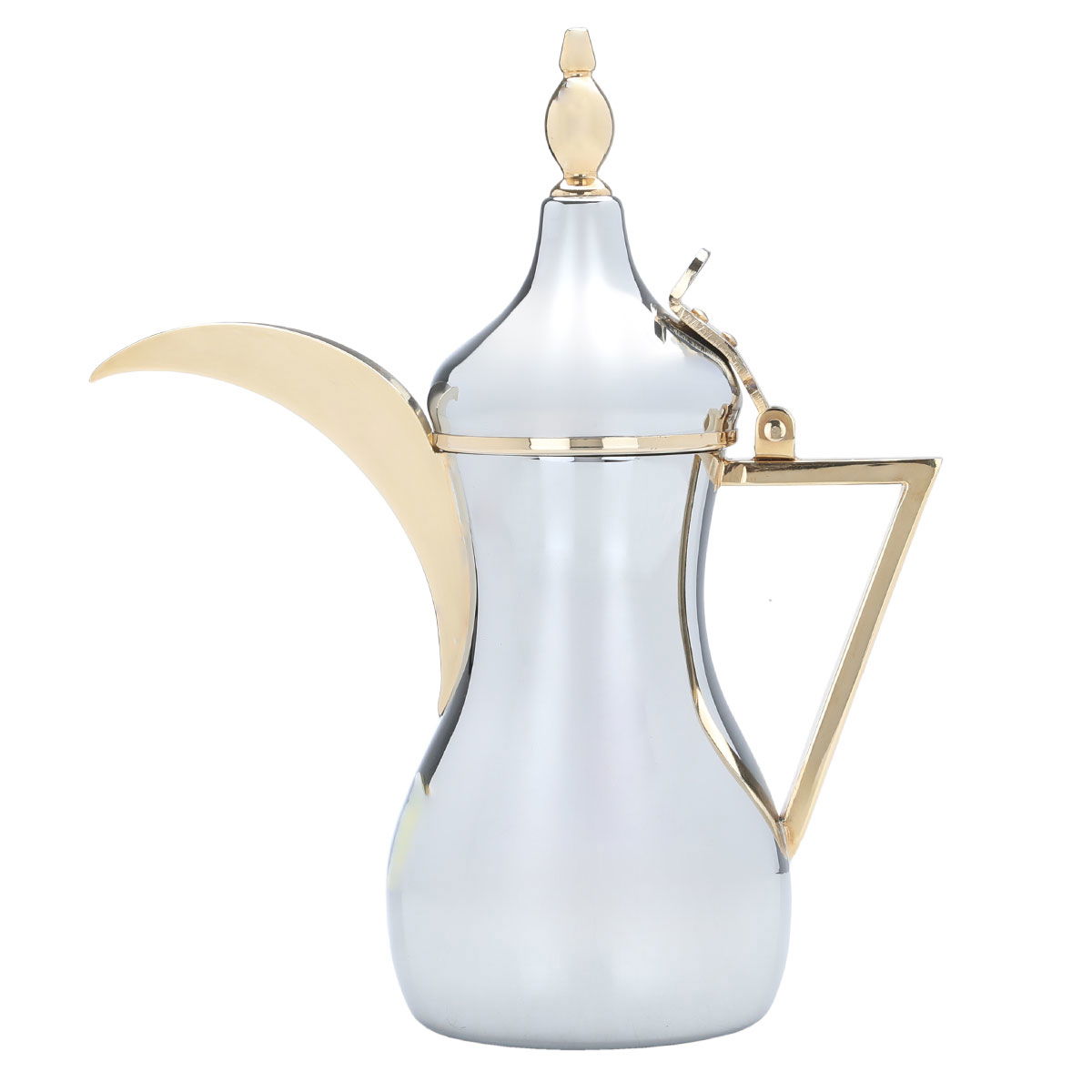 دلة سليمان استيل السيف غاليري، 0.50 لتر، يد ذهبي - كروم product image