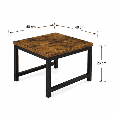 طقم طاولات خشب MDF و معدن، 5 قطع - بنى product image 4