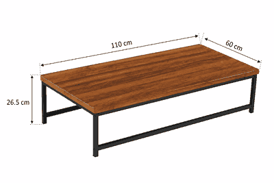 طقم طاولات خشب و معدن، 5 قطع - بني product image 3