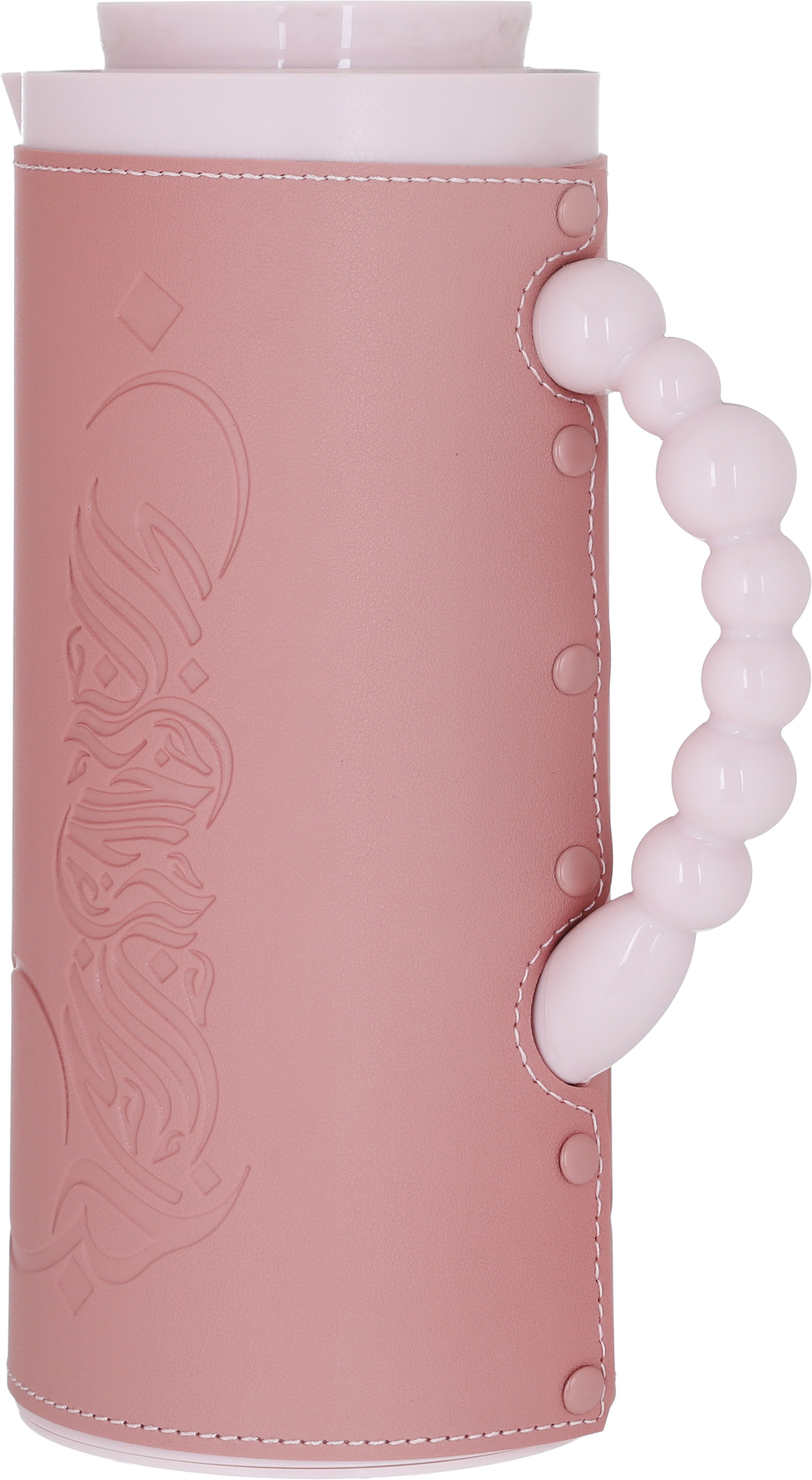 Al Saif Gallery Royal 7 glass thermos, 1 liter, with leather cover, glass inner case, plastic outer body - pink product image 4