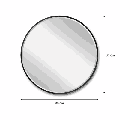 مراية دائرية زجاج، 80×80 سم، اطار معدن - اسود product image 3