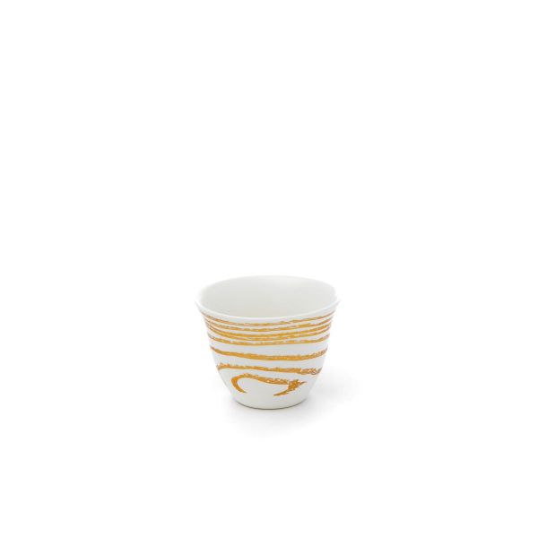 طقم تقديم شاي و قهوة بورسلان السيف غاليري، 24 قطعة - ابيض ذهبي product image 3