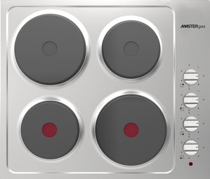 موقد سطح طاولة كهربائي ماستر جاز،ايطالي 60 سم، 6000 واط، 4 شعلات، H64ELX - فضي product image