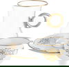 طقم تقديم شاي وقهوة زجاج وبورسلان السيف غاليري، 24 قطعة، مزخرف - ابيض شفاف product image 1