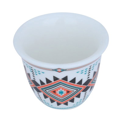 طقم فناجين قهوة عربي بورسلان السيف غاليري، 12 قطعة، نقش عسيري - أبيض product image 3