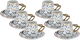 Al Saif Gallery porcelain coffee cup set, 12 pieces, letter pattern - white product image 1