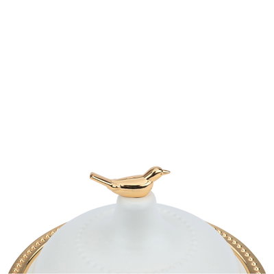 Round Tamriya with bird cover, steelAl Saif Gallery, 13x13x7 cm - gold product image 4