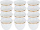 Al Saif Gallery porcelain Arabic coffee cups set, 12 pieces, rose drawing - white product image 1