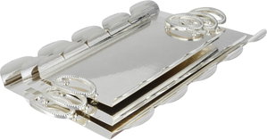 طقم طوفريات تقديم ستانلس ستيل، 3 قطع، منقوش، مقبض معدني - فضي مطفي product image 2