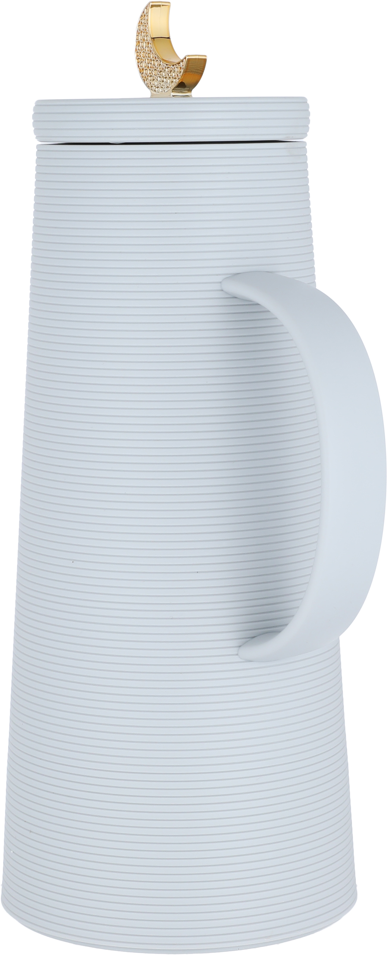 Al Saif Gallery Royal 8 thermos crescent lid, 1 liter, glass inner container, plastic outer shell - light gray product image 2