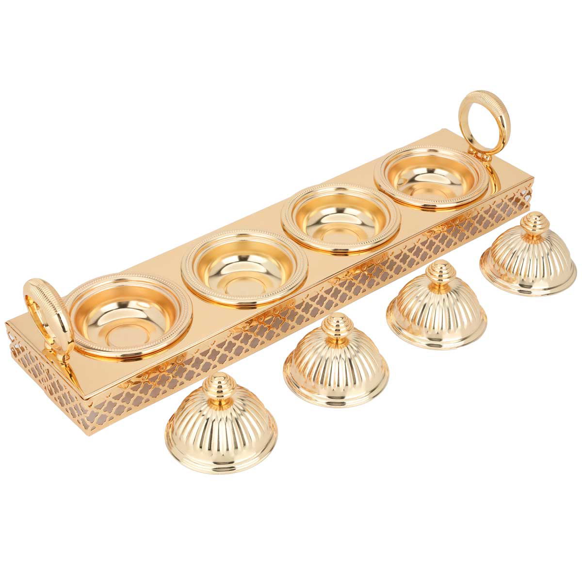 طقم تمريات مع طوفرية استيل السيف غاليري، 5 قطع، 46x12x4 سم - ذهبي product image 2