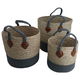 Al Saif Gallery Cotton Baskets Set, 20 x 30 x 35 cm, Round, with Handle, 3 Pieces - Beige product image 1