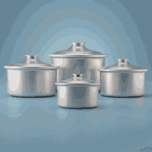 طقم قدورابو تاج الهندي ألمنيوم السيف بلص، 4 قطع، دائري - فضي product image
