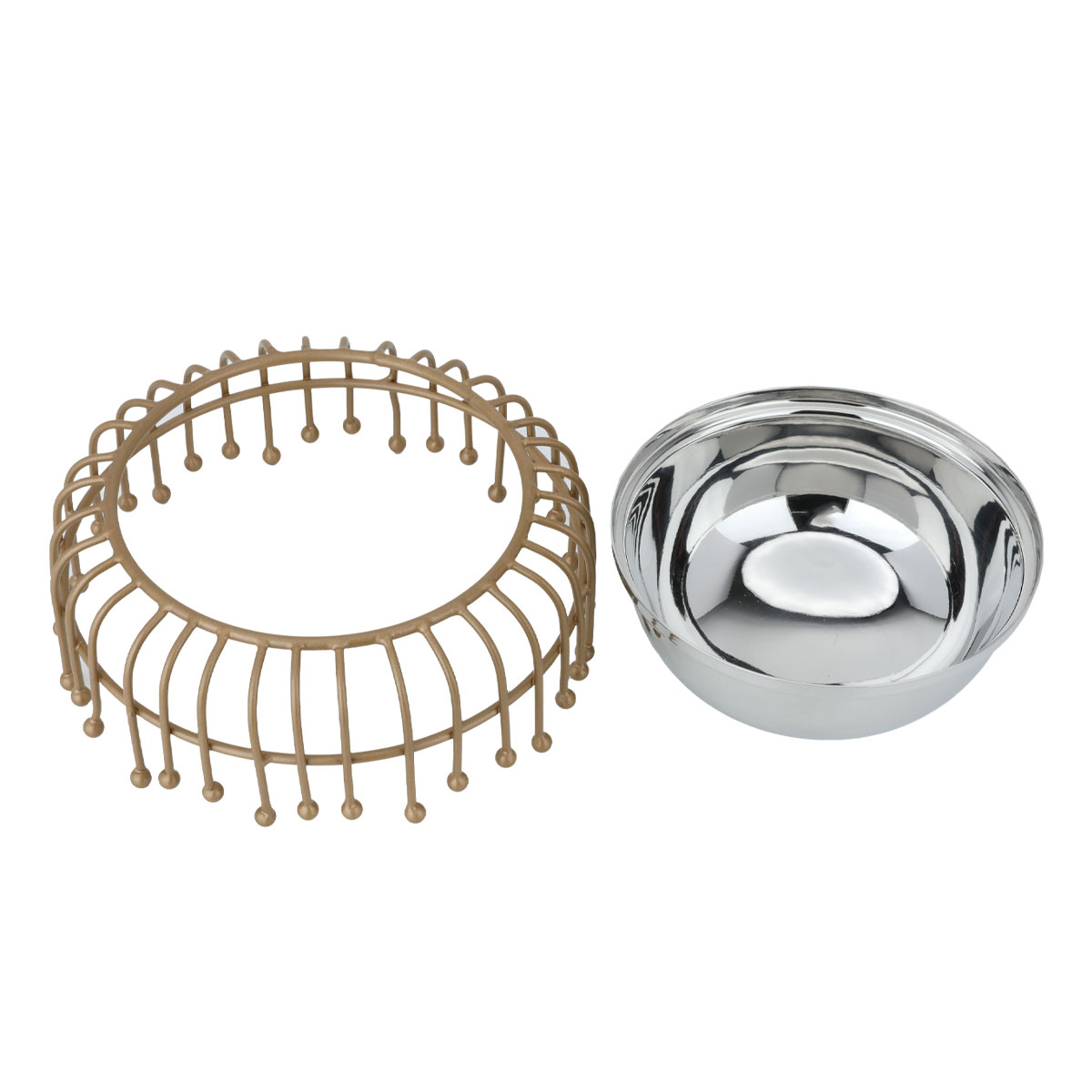 Al Saif Gallery steel serving plate, round, base - golden silver product image 2