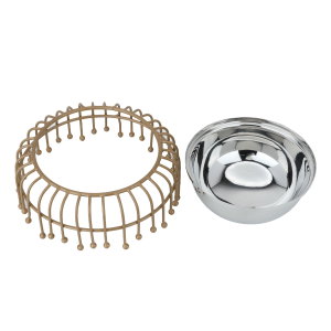 صحن تقديم استيل السيف غاليري، دائري، قاعدة - فضي ذهبي product image 2