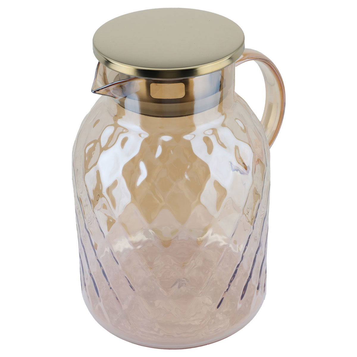 Al Saif Gallery Glass Geek Set, 1500 ml, 2 cups, lid - light brown product image 2