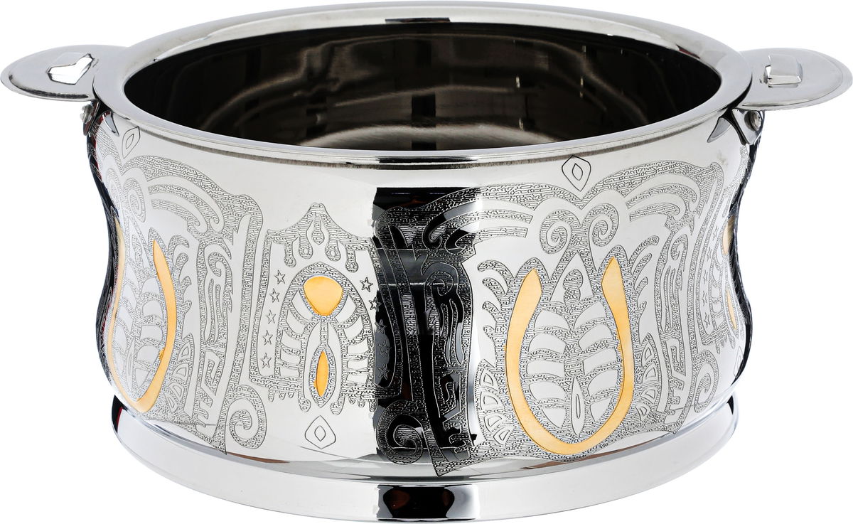 حافظة طعام استيل السيف غاليري زمردة، 7500 مل، نقش ذهبي - فضي product image 2