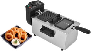 قلاية زيت تايفون، 2000 واط، 3 لتر، TY-04-002 - فضي اسود product image