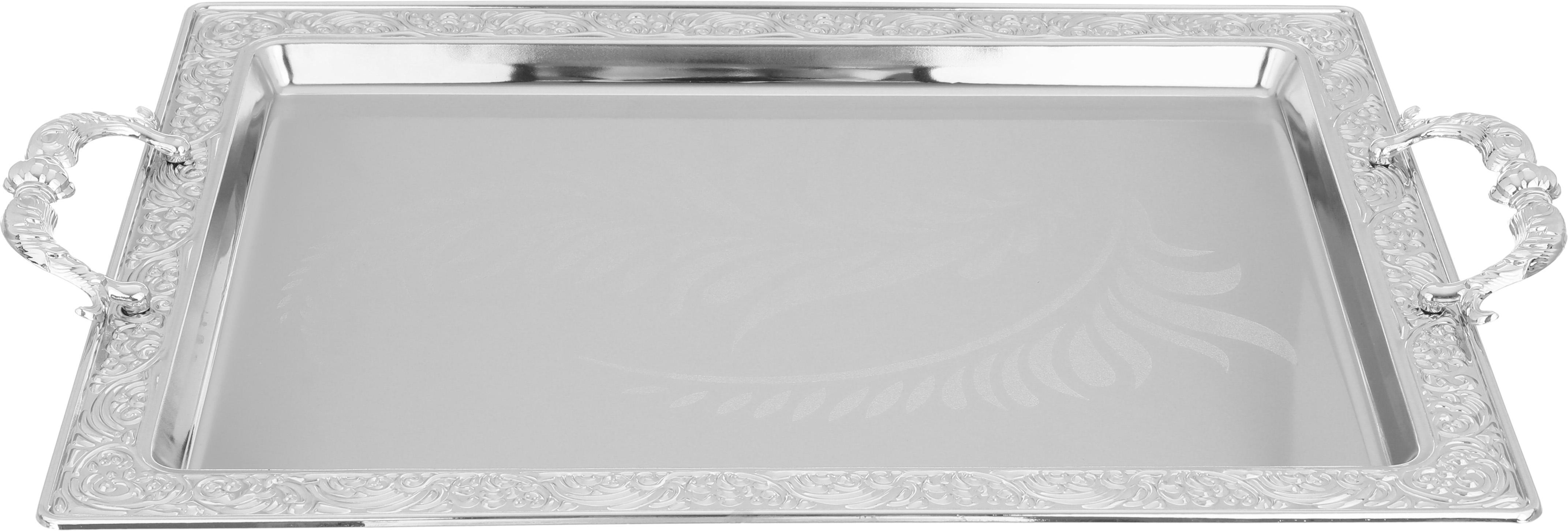 طقم طوفريات هند استيل بحواف منقوشة السيف بلص، 3 قطع، مستطيل - فضي product image 2