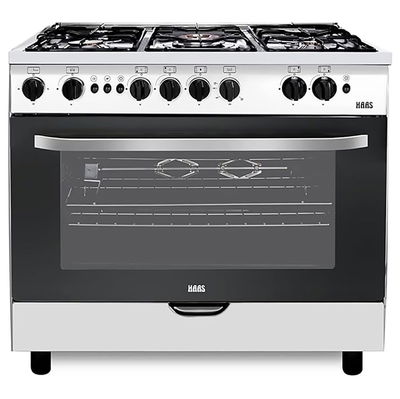 فرن غاز هاس، 5 عيون، 90x60 سم، HC960FE1 - فضي product image 2