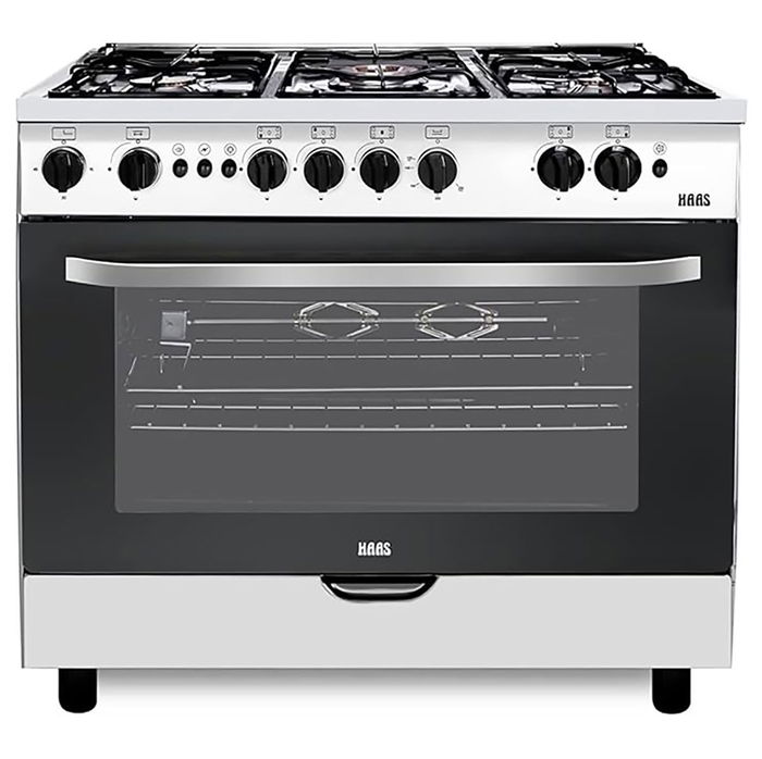 فرن غاز هاس، 5 عيون، 90x60 سم، HC960FE1 - فضي product image 2