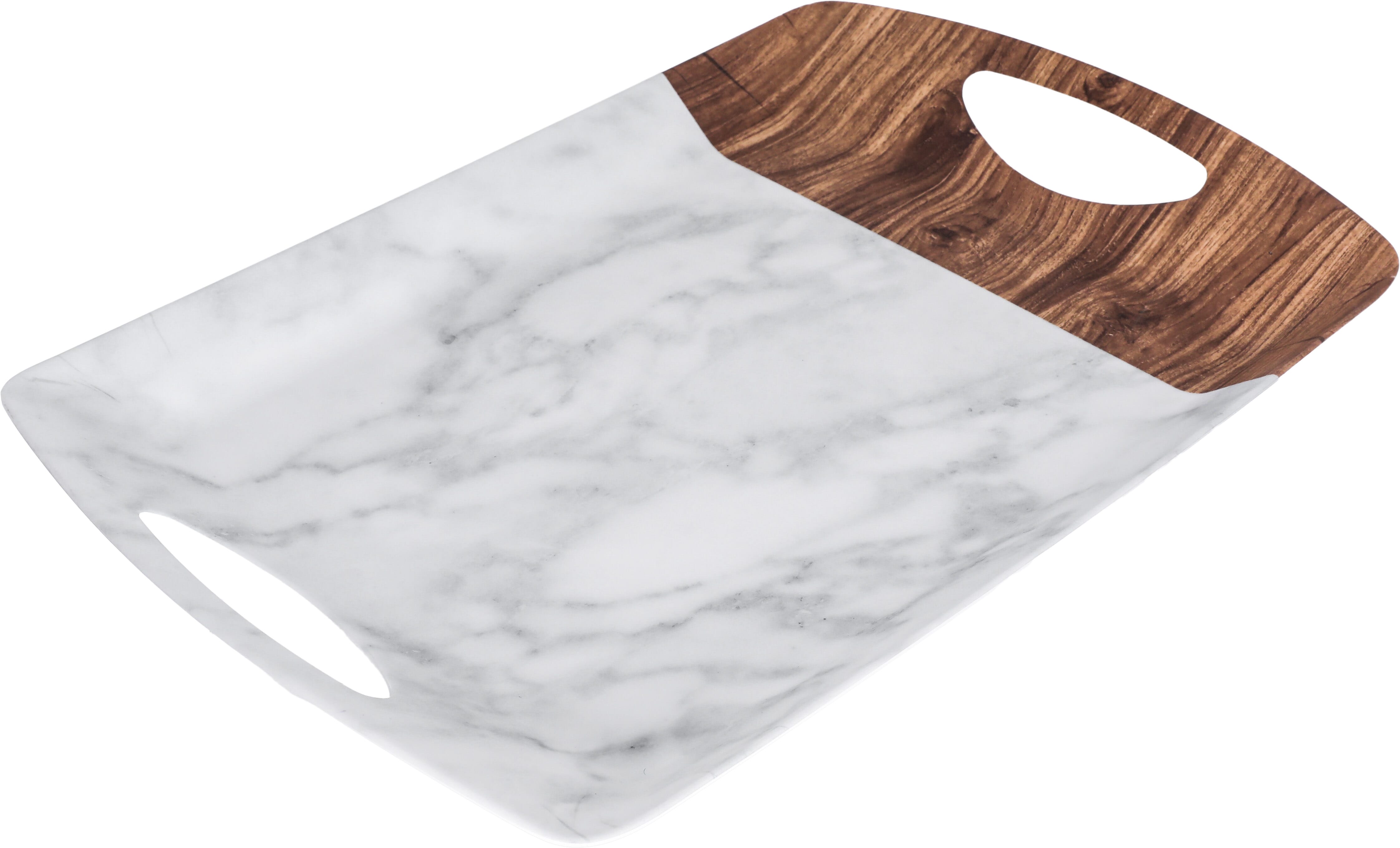 Al Saif Gallery wooden and melamine serving tray, 18.5 cm, rectangular - white product image 2
