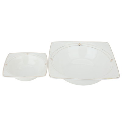 طقم سفرة بورسلان السيف غاليري، مربع، 166قطعة - أبيض product image 3