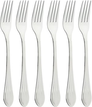 طقم شوك طعام ستانلس ستيل السيف غاليري, 6 قطع، مخطط - فضي product image