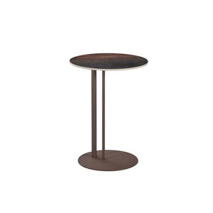 Modern ceramic and steel side table, 60 x 45 cm - Brown product image 2