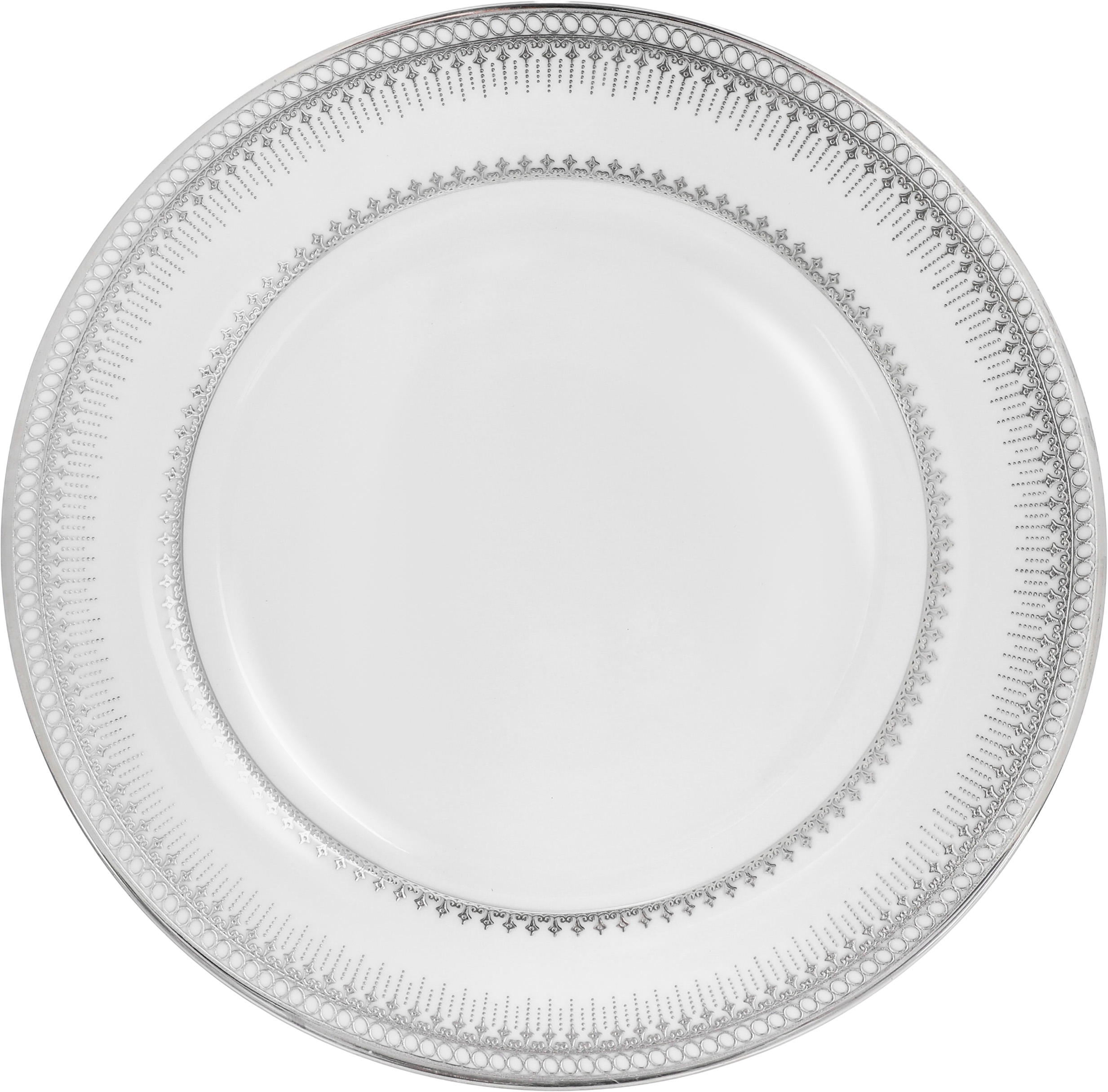 طقم سفرة بورسلان ريدج، 110 قطعة - ابيض فضي product image 13
