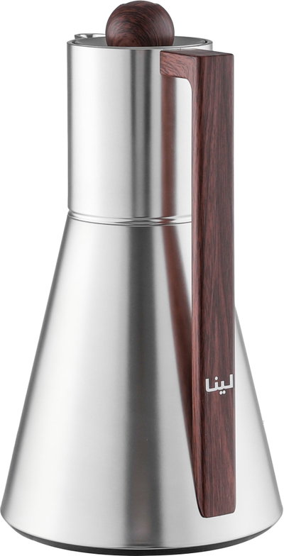 ترمس لينا افريست، 1 لتر، الخامة الداخلية زجاج حراري، ضغاط، يد خشبي - فضي product image 3