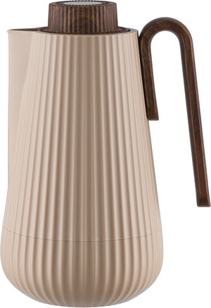 Glory Sumo Thermos, 0.7 Liter, Wooden Handle, Glass Interior, Push Button - Light Brown Wood product image 2