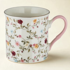 Al Saif Gallery Porcelain Mug, 325 ml, Floral - White and Pink product image
