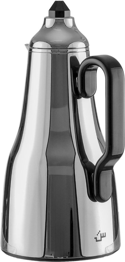 Al Saif Gallery Abq Thermos Set, 1/0.7 Liter, Glass Inner Material, 3 Pieces, Tofriya, Black Handle - Silver Transparent product image 6