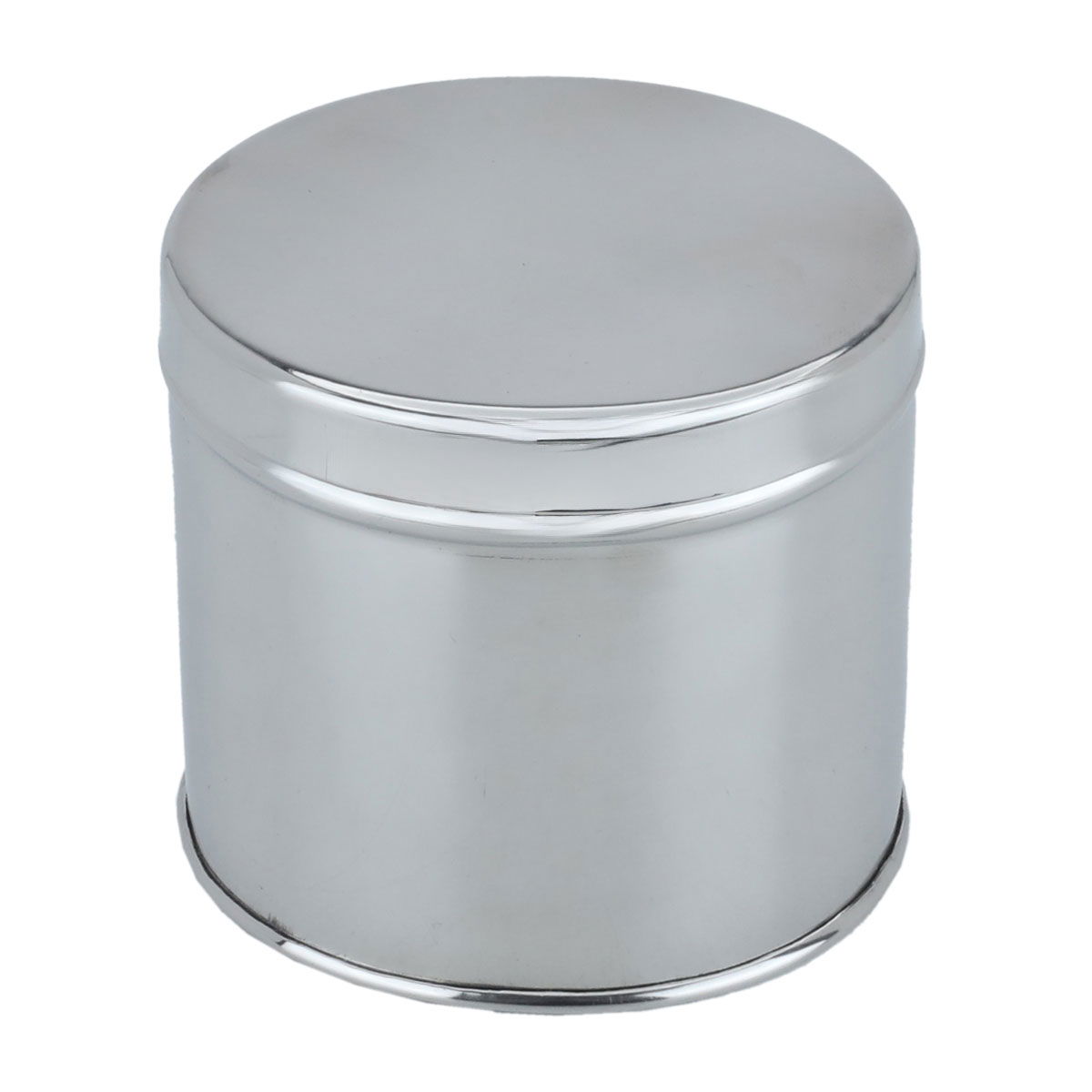 Al Saif Gallery oval steel box, 9.5 cm, with lid - silver product image 2