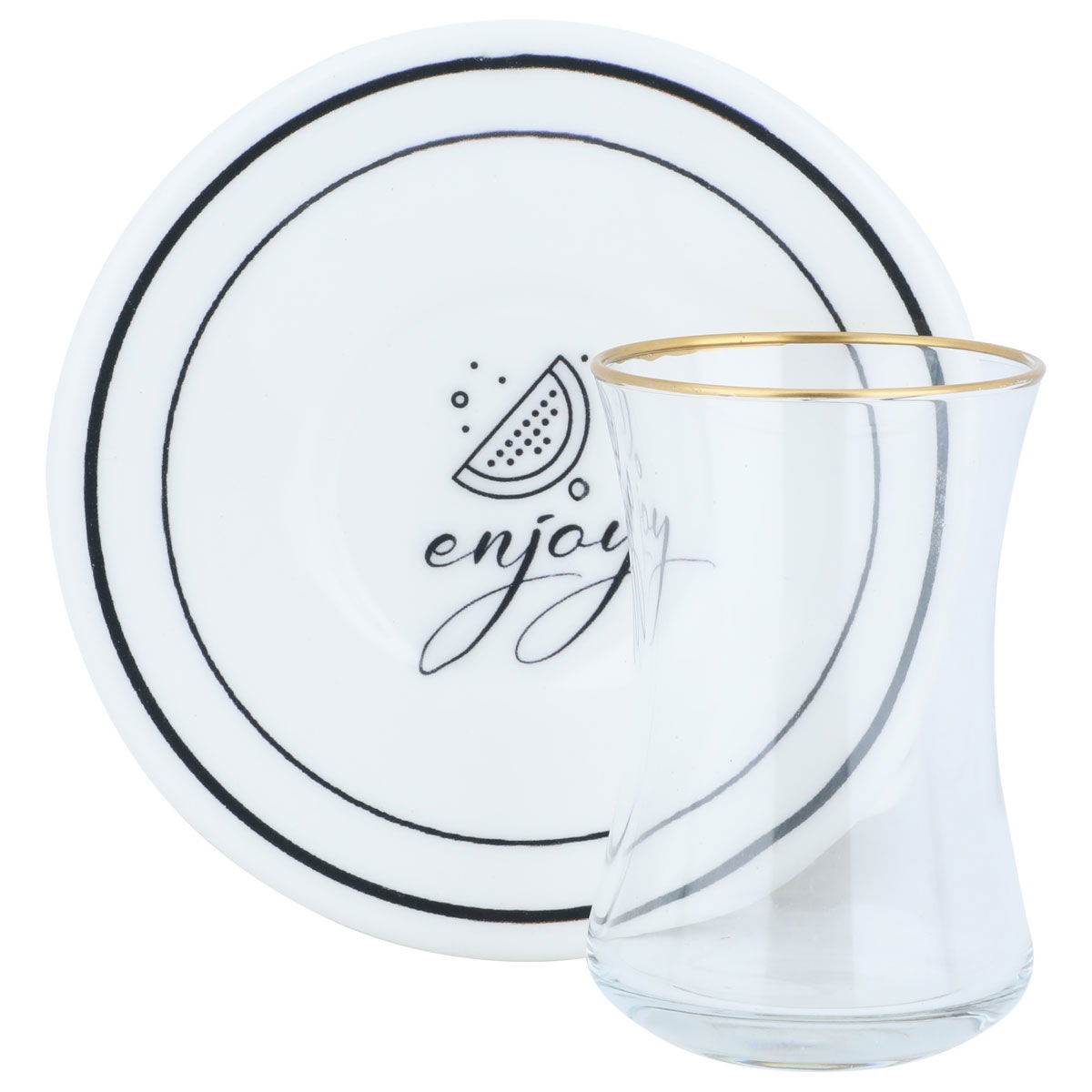 Al Saif Gallery glass tea set, two pieces - Clear product image