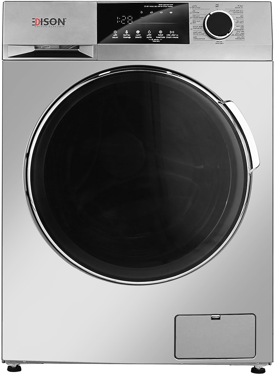 Edison Edsf105 Automatic Washing Machine, 10.5 Kg, 1400 Rpm, 15 Programs, Front Load - Silver product image