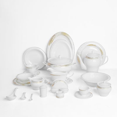 Alsaif Gallery Porcelain Dinner Set, 166 Pieces, Red-White Pattern product image 1