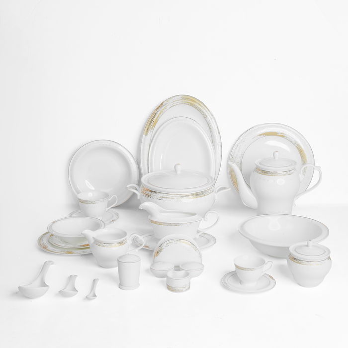Alsaif Gallery Porcelain Dinner Set, 166 Pieces, Red-White Pattern product image 1