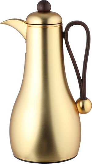 طقم ترامس غيم السيف غاليري، قطعتين، 1/1 لتر، حافظة داخلية زجاج، يد خشبي - ذهبي product image 2