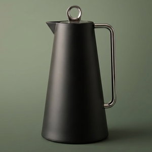 Glory Helena Thermos, 1 liter, glass interior, silver handle, black squeeze lid product image
