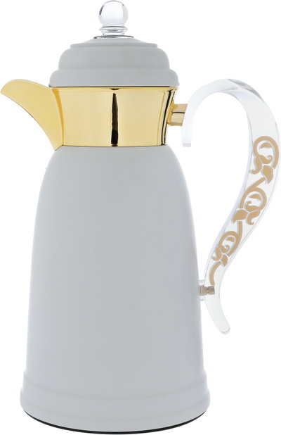 Al Saif Gallery Qamar thermos set, 1 liter, thermal glass inner container, steel outer shell - light gray product image 7