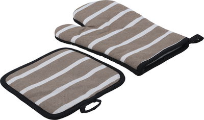Al Saif Gallery Fabric Oven Mitt Set, 2 Pieces - White & Black product image 1