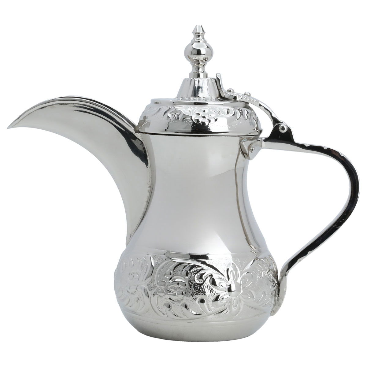 Al Saif Gallery Steel coffee Dallah, 23 x 12 cm, engraved - silver product image 1