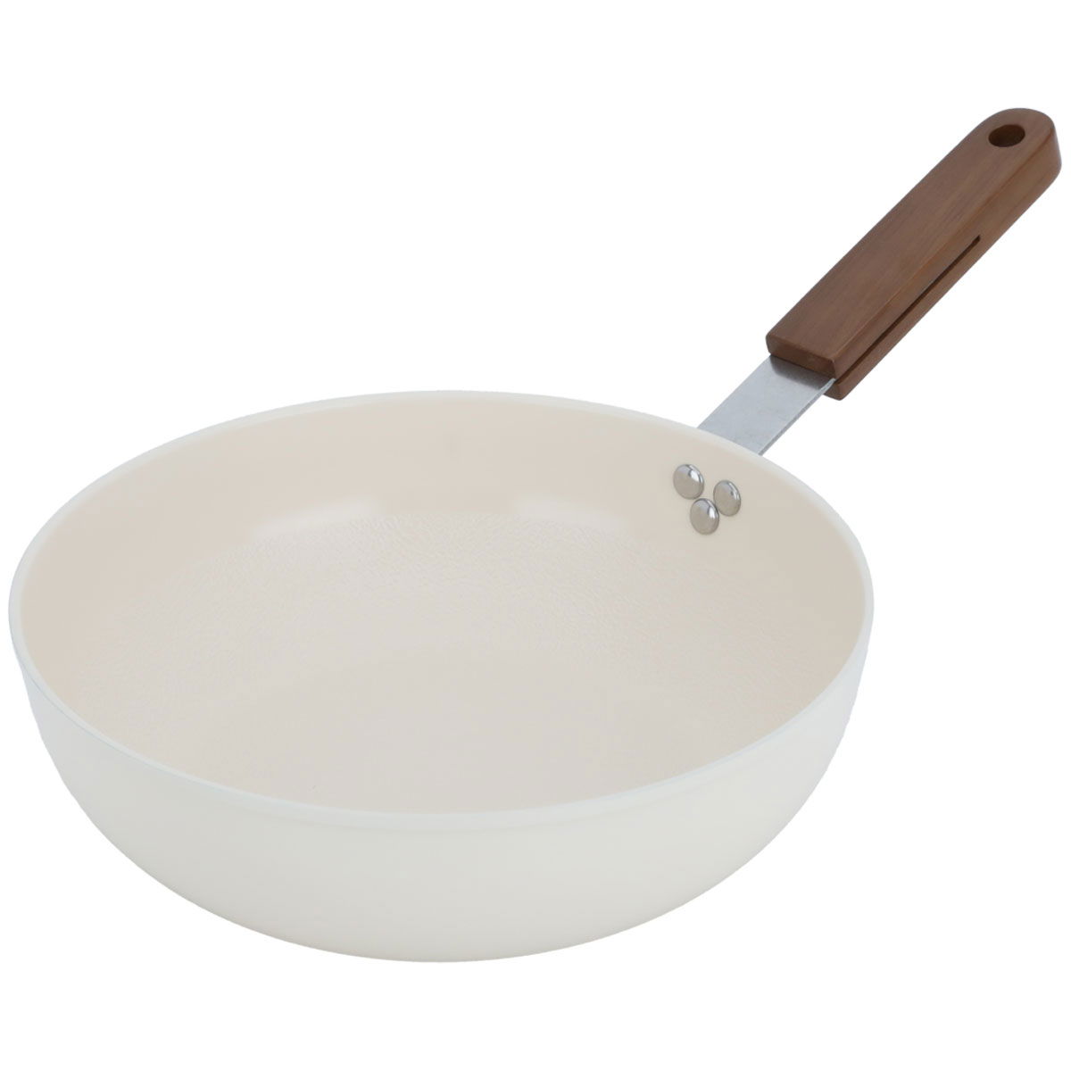 Tornado Granite Frying Pan, 24cm, Dark, Wooden Handle - Beige product image 1