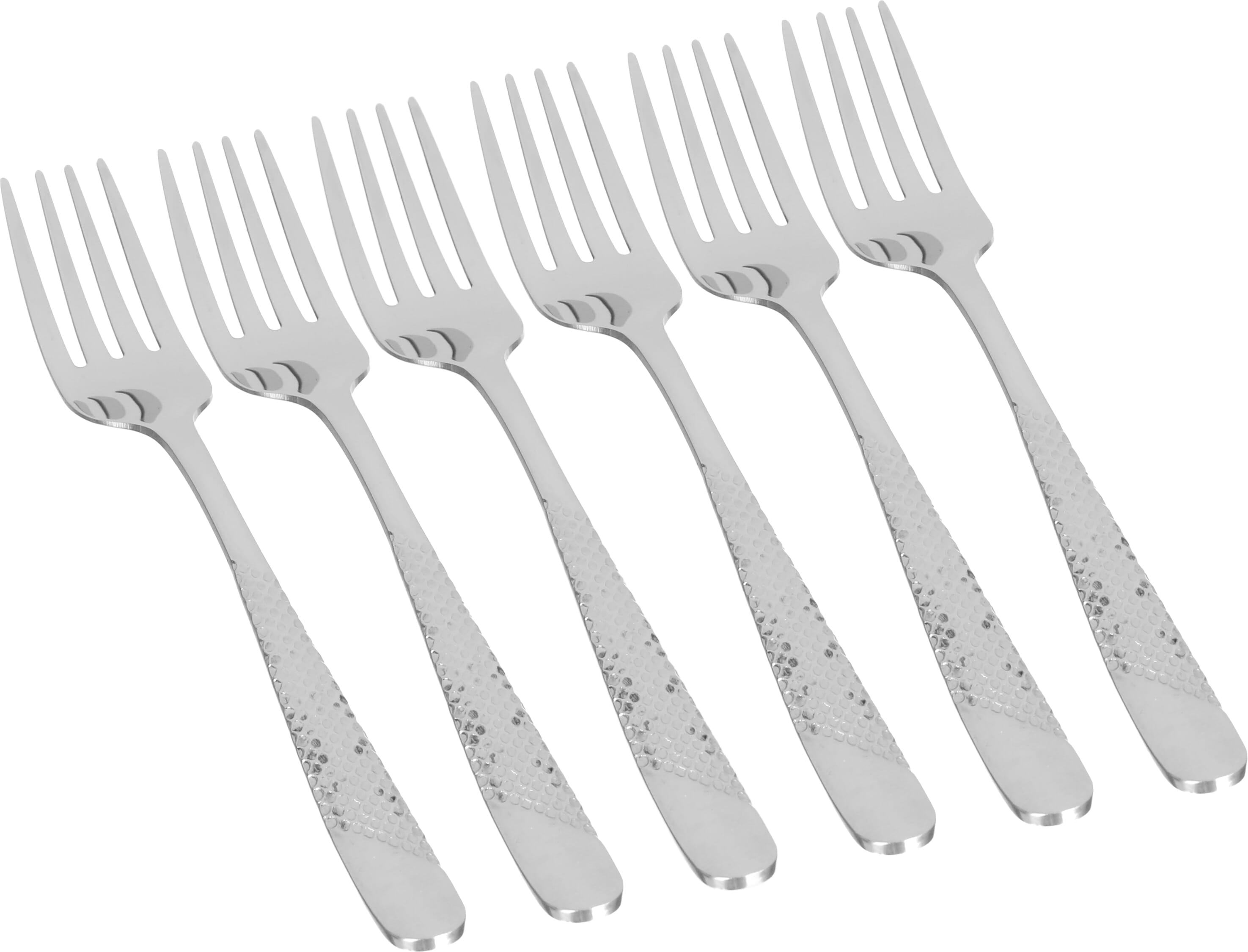 Al Saif Gallery steel dessert forks set, 6 pieces, 14.5 x 2 cm, engraved - silver product image 1