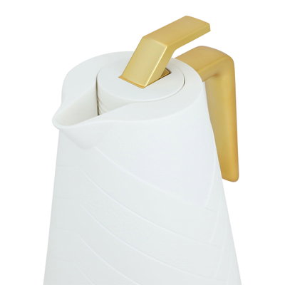 ترمس جلوري، 1 لتر، حافظة داخلية زجاج حراري، ضغاط - أبيض product image 5